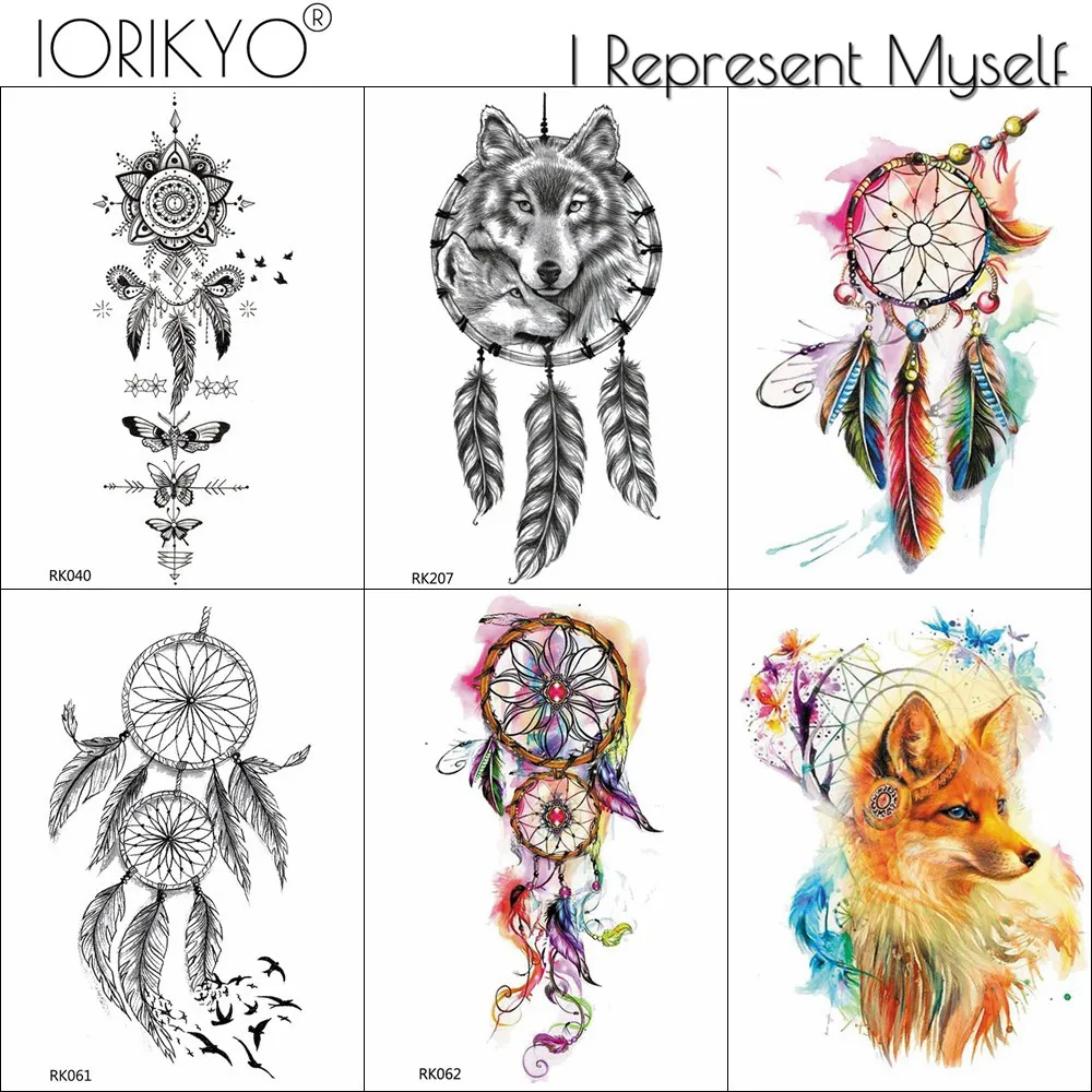 Black Dream Catcher Feather Wolf Waterproof Fake Tattoos Temporary Body Arm Art Drawing Tattoo Stickers Chain For Women Men Tato
Black Dream Catcher Feather Wolf Waterproof Fake Tattoos Temporary Body Arm Art Drawing Tattoo Stickers Chain For Women Men Tato