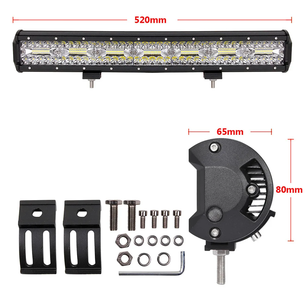 

ECAHAYAKU 12V 20inch Quad row car led light bar waterproof offroad front bumper bar led light for offroad 4WD Pick-up truck SUV