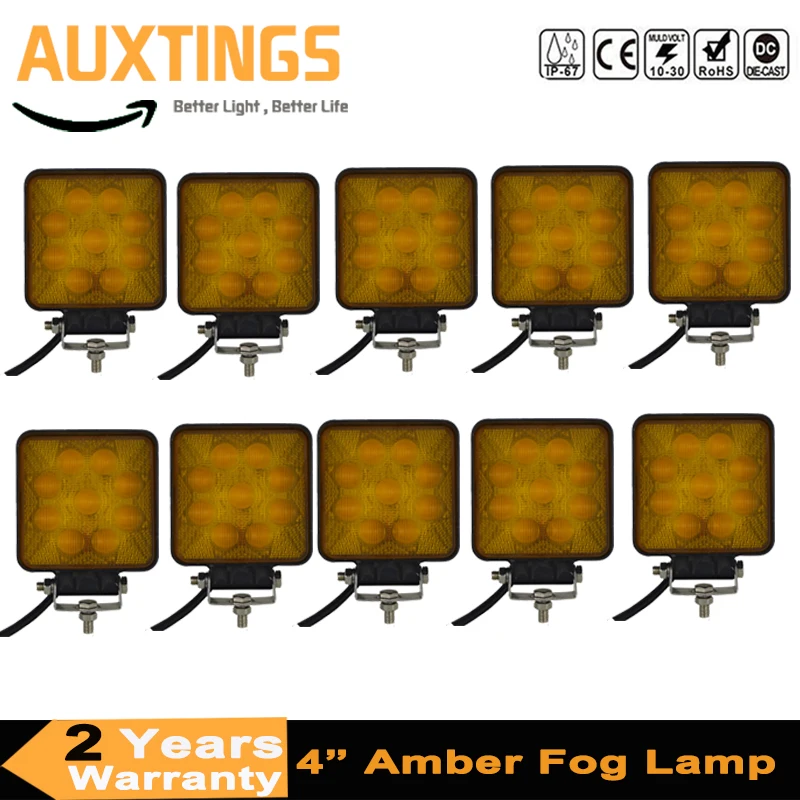 10PC 27W Square LED Work Light Off-Road Fog Lamp Led Light Bar Tractor Yellow Flood Yellow Amber 4x4WD ATV Truck Car 12V 24V
10PC 27W Square LED Work Light Off-Road Fog Lamp Led Light Bar Tractor Yellow Flood Yellow Amber 4x4WD ATV Truck Car 12V 24V