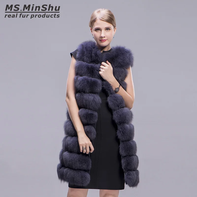 Ms.MinShu Real Fox Fur Coat Long 90cm Thick Fur Vest Sleeveless Outwear Fox Fur Vest Fashion Winter Coat Natural Real Fur Coat
Ms.MinShu Real Fox Fur Coat Long 90cm Thick Fur Vest Sleeveless Outwear Fox Fur Vest Fashion Winter Coat Natural Real Fur Coat