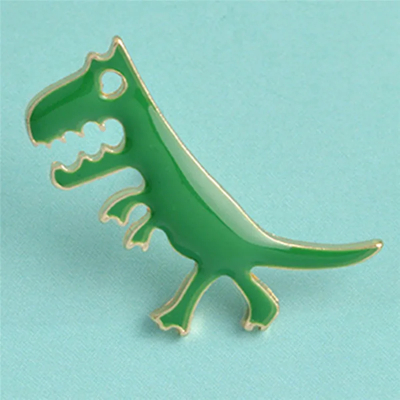 Значок из джинсовой куртки с мультяшным зеленым динозавром тираннозавром Рекс