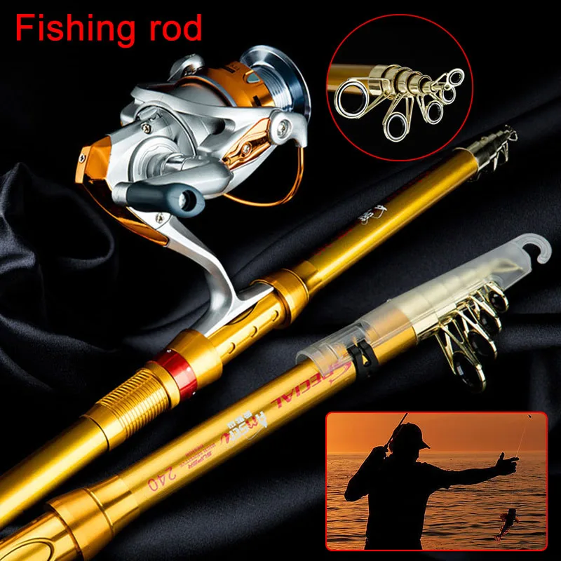 Telescopic Sea Fishing Rod Reel Portable Carp Spinning Fish Tackle Pole FG66 | Спорт и развлечения
