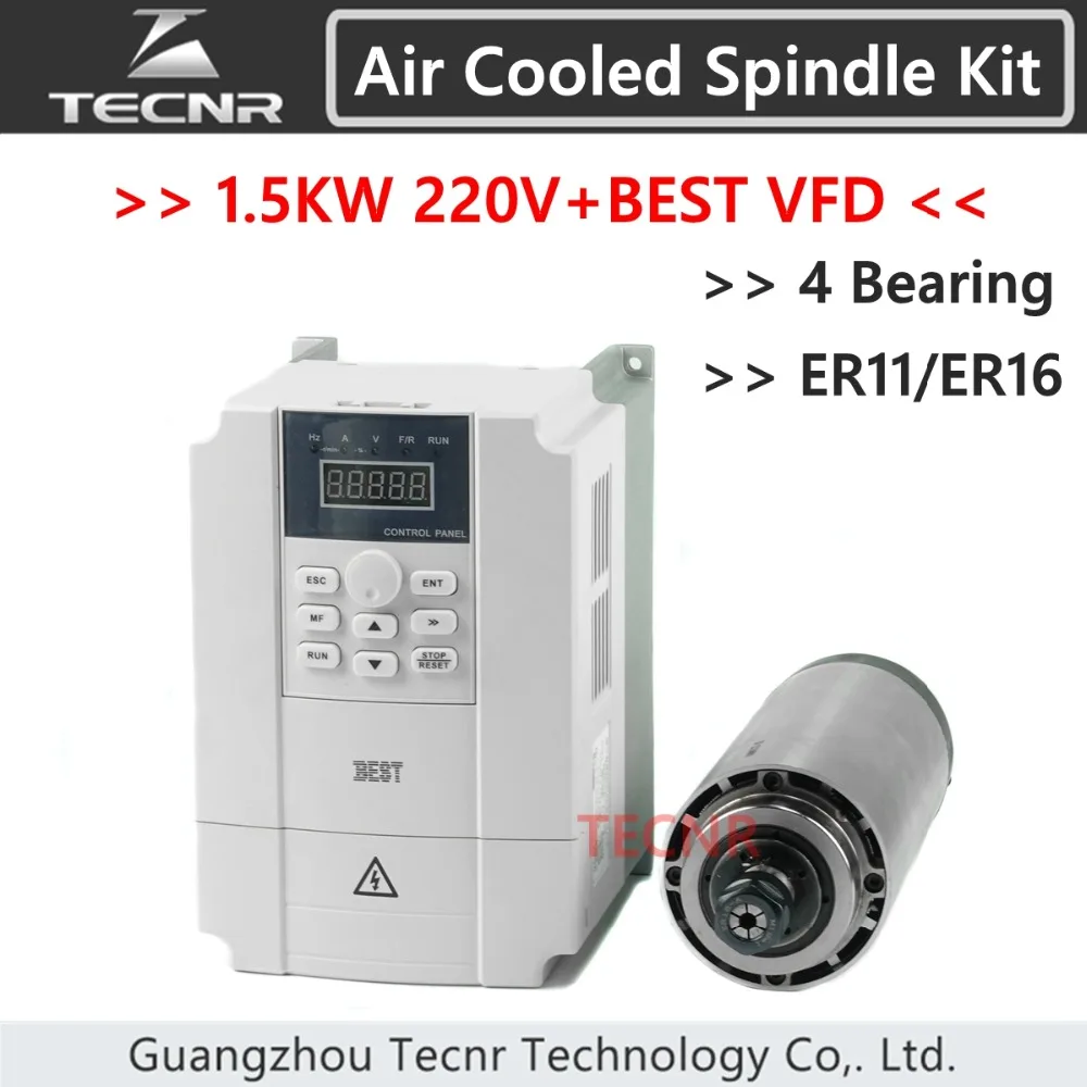 1.5KW 220V air cooled spindle kit and 1.5KW BEST brand VFD inverter with 4 bearing ER11 ER16 collet
1.5KW 220V air cooled spindle kit and 1.5KW BEST brand VFD inverter with 4 bearing ER11 ER16 collet
