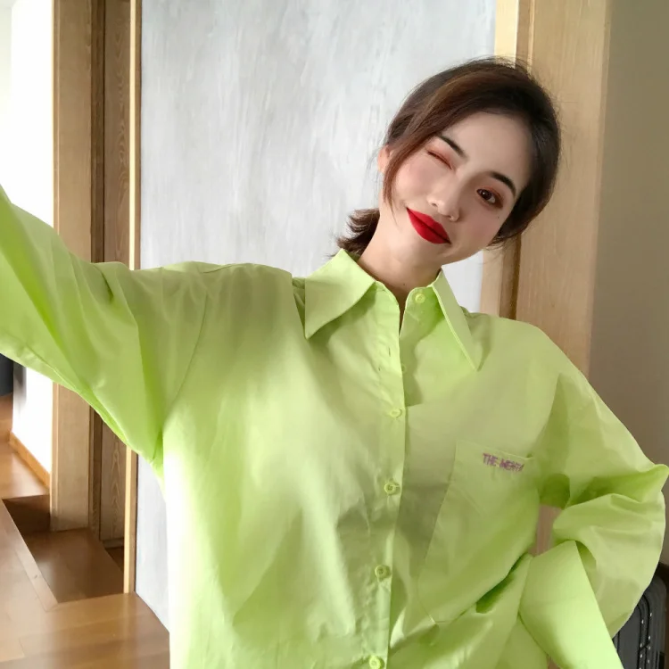 spring autumn fashion new blouse 2021 womens clothing plus size tops korean chic shirt Casual Letter Button hipster White&yellow
spring autumn fashion new blouse 2021 womens clothing plus size tops korean chic shirt Casual Letter Button hipster White&yellow