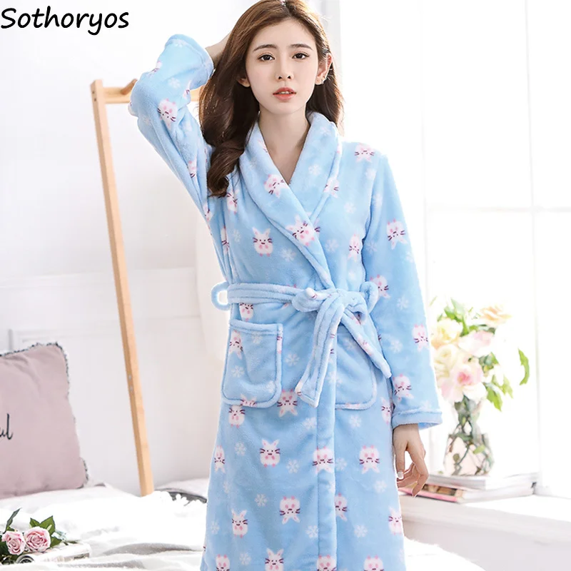 Robes Women Flannel Warm Loose Soft Korean Style Lovely Elegant Womens Robe Turn-down Collars Trendy Casual Long Sleeve Ladies
Robes Women Flannel Warm Loose Soft Korean Style Lovely Elegant Womens Robe Turn-down Collars Trendy Casual Long Sleeve Ladies