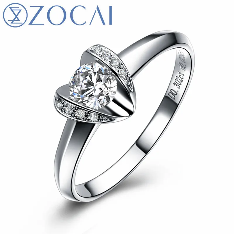 ZOCAI Encounter Heart Wedding Ring Real Certificate 0.2 CT H/SI Diamond 18K White Gold(AU750) Engagement ring W03127
ZOCAI Encounter Heart Wedding Ring Real Certificate 0.2 CT H/SI Diamond 18K White Gold(AU750) Engagement ring W03127