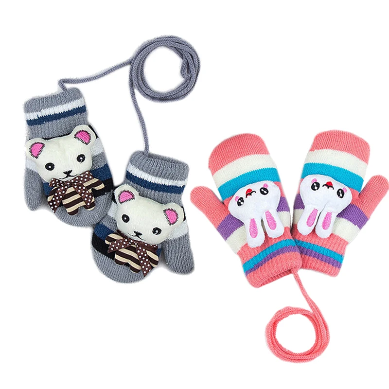Kids Cute Cartoon Warm Gloves Girls Boys Thicken Crochet Lanyard Mittens Winter Full Finger Gloves Rabbit Bear Knit Accessories
Kids Cute Cartoon Warm Gloves Girls Boys Thicken Crochet Lanyard Mittens Winter Full Finger Gloves Rabbit Bear Knit Accessories