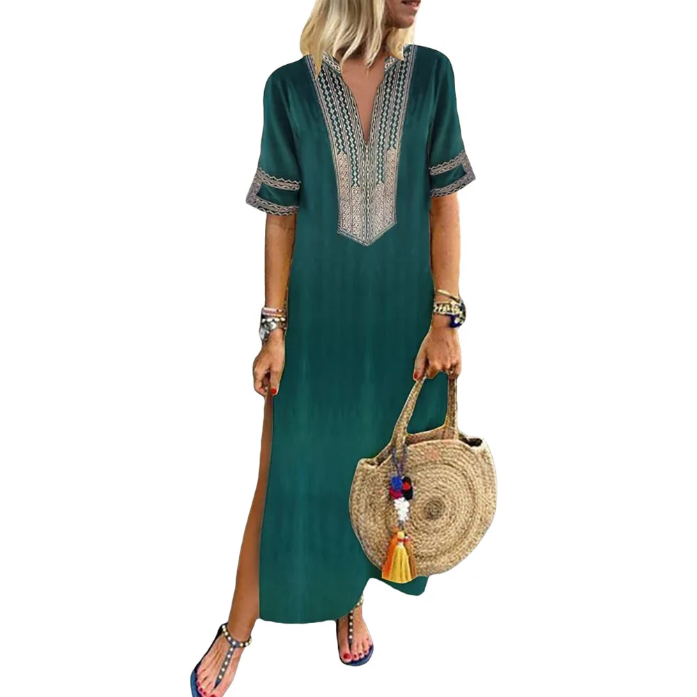 Woman Bohemian Floral Print Split Maxi Dress Loose Fit Intricate Well Made Floral Print
Woman Bohemian Floral Print Split Maxi Dress Loose Fit Intricate Well Made Floral Print