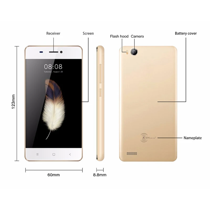 Kenxinda V5 телефона 4 0 "Android 7 четырёхъядерный sc7731c 1 2 ГГц ГБ Оперативная память 8