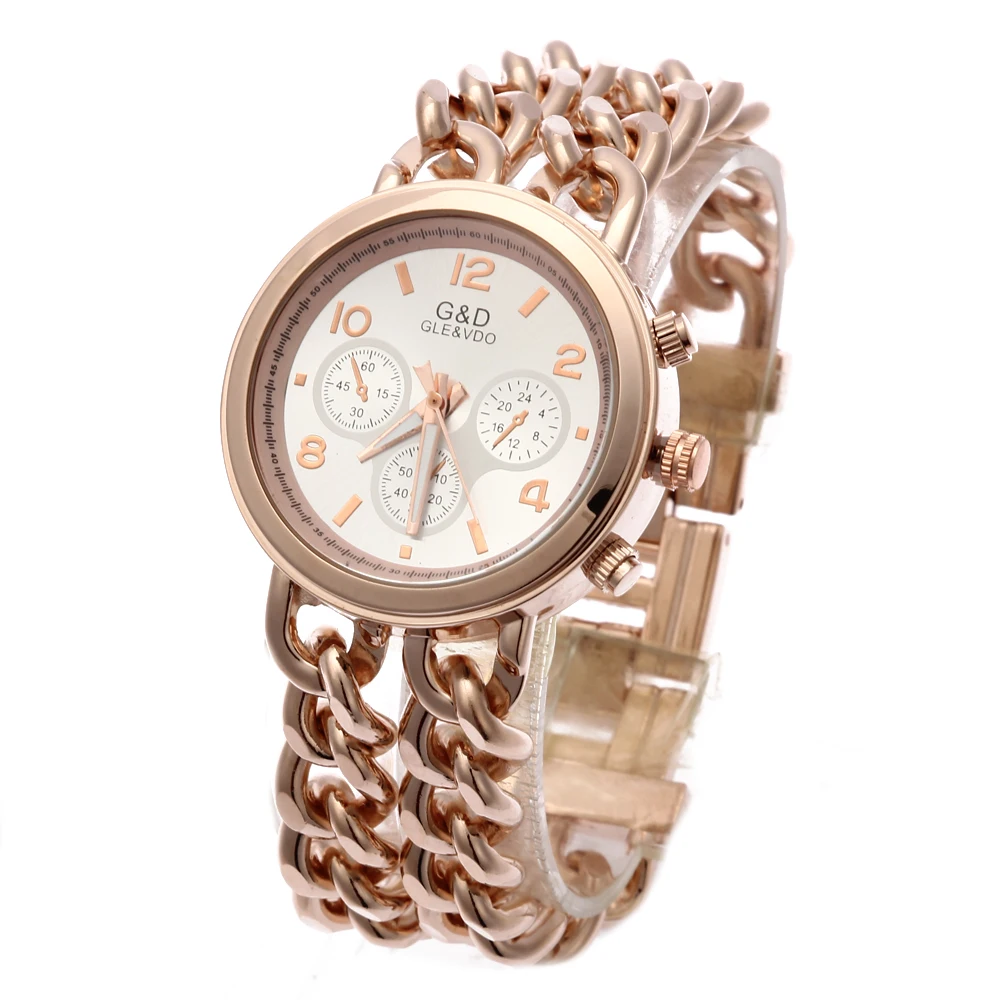 G&D Women's Quartz Wristwatches Rose Gold Stainless Steel Fashion Women's Dress Watch Reloj Mujer Gifts Relogio Feminino Clock
G&D Women's Quartz Wristwatches Rose Gold Stainless Steel Fashion Women's Dress Watch Reloj Mujer Gifts Relogio Feminino Clock