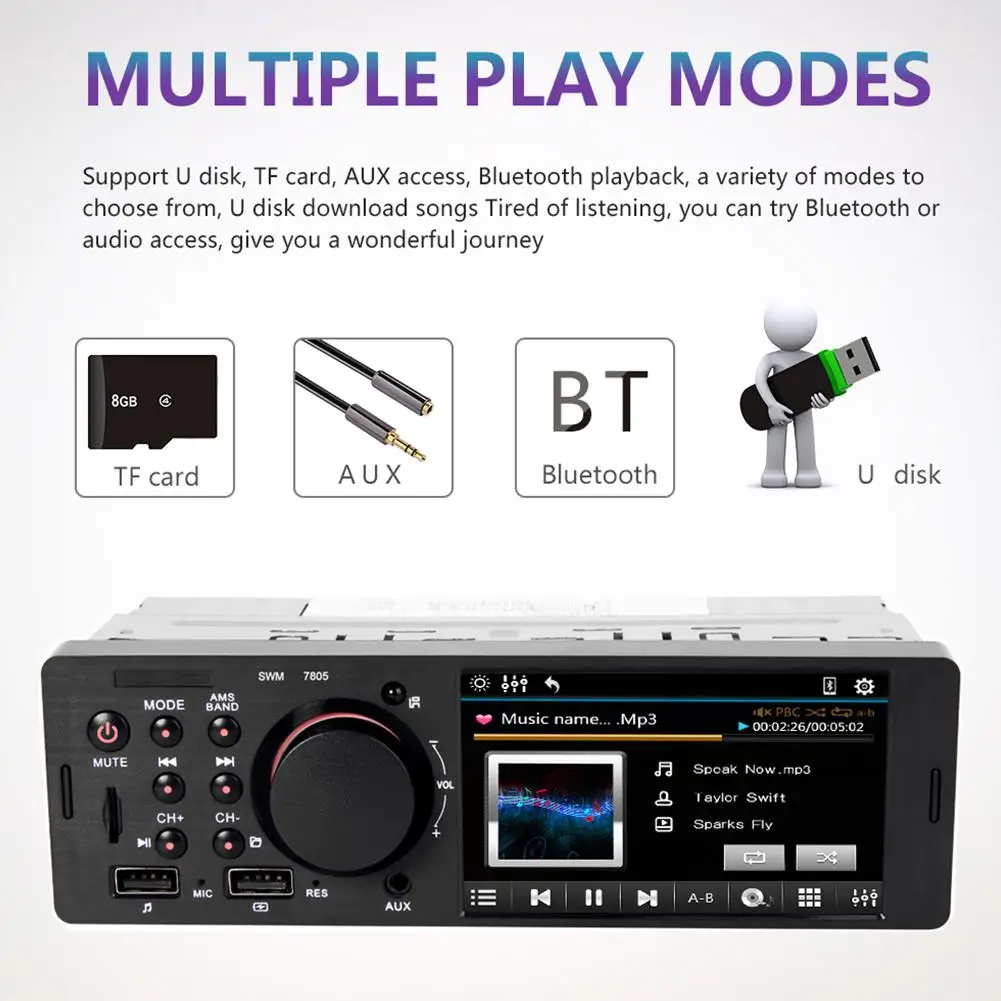 4" Car Radio HD MP5 Player Dual USB Telescopic Audio Multimedia Player Reverse Parking Image Multimedia Player
4" Car Radio HD MP5 Player Dual USB Telescopic Audio Multimedia Player Reverse Parking Image Multimedia Player