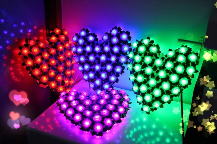 28X28cm Artificial Flowers With LED Lights New Heart Shaped Rose PE light For Wedding Room Decoration
28X28cm Artificial Flowers With LED Lights New Heart Shaped Rose PE light For Wedding Room Decoration