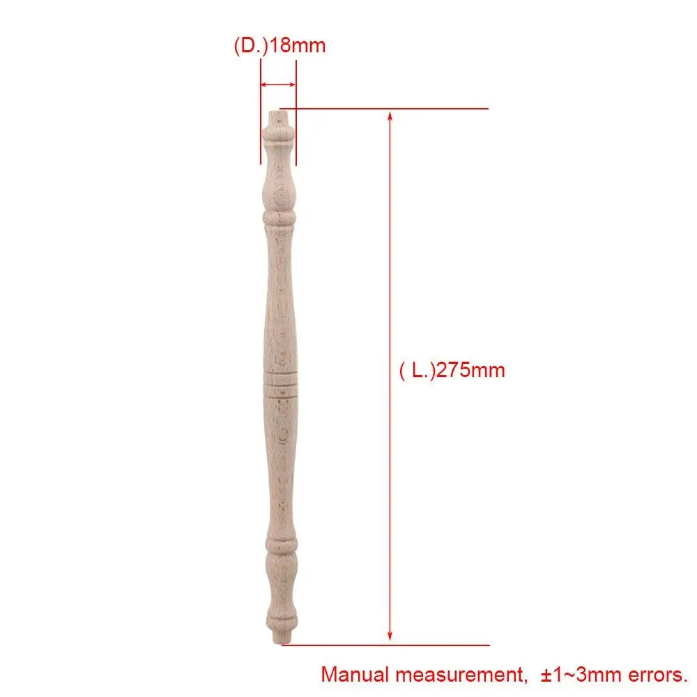 4Pcs 27.5cm Length Unpainted Wood Craft Spindles Baluster for Home Restaurant Decor Repair Decoration
4Pcs 27.5cm Length Unpainted Wood Craft Spindles Baluster for Home Restaurant Decor Repair Decoration