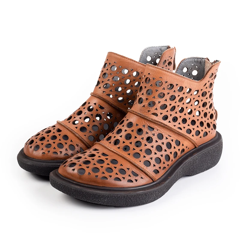 Women Genuine Leather Boots Woman Summer Shoes Flat Heels Zipper Large Size Black Brown With Hole 2019 New Fashion Free Shipping
Women Genuine Leather Boots Woman Summer Shoes Flat Heels Zipper Large Size Black Brown With Hole 2019 New Fashion Free Shipping