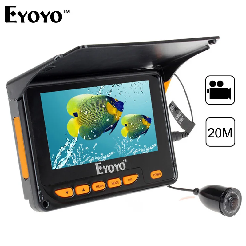 Eyoyo Original Рыбоискатель 4.3"20М Эхолот HD1000TVL Подводная камера для рыбалки с видеозаписю DVR и IR LED лампочеком Солнцезащитный козырек 150 Градусов
Eyoyo Original Рыбоискатель 4.3"20М Эхолот HD1000TVL Подводная камера для рыбалки с видеозаписю DVR и IR LED лампочеком Солнцезащитный козырек 150 Градусов