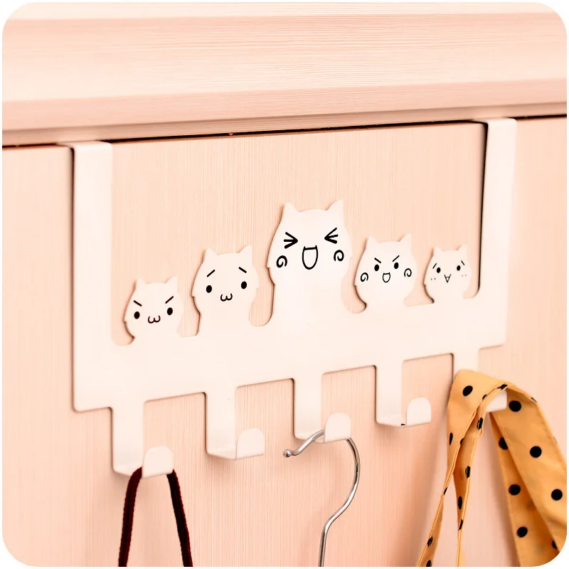 Stainless iron cute cartoon spray door back coat hook Nail behind clothing jewelry key debris | Дом и сад