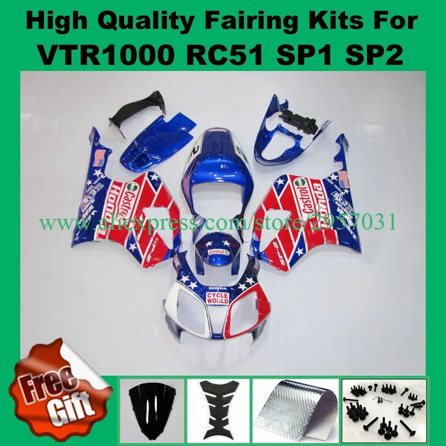 Free screws For Honda VTR1000 RC51 2000-2007 VTR 1000 00 01 02 03 04 05 06 07 RVT1000RR ABS motorcycle Red Blue I834 Fairing set
Free screws For Honda VTR1000 RC51 2000-2007 VTR 1000 00 01 02 03 04 05 06 07 RVT1000RR ABS motorcycle Red Blue I834 Fairing set