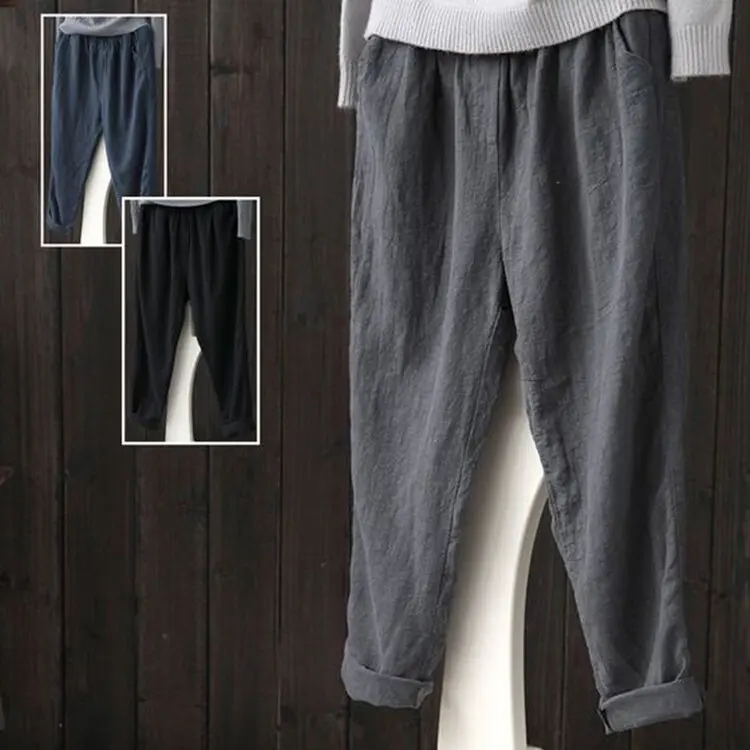 Spring and Summer 2019 New Hanmin and Hemp Girls'Slacks, Loose and Leisure Hallen Pants, Flax and Radish Nine-minute Pants
Spring and Summer 2019 New Hanmin and Hemp Girls'Slacks, Loose and Leisure Hallen Pants, Flax and Radish Nine-minute Pants
