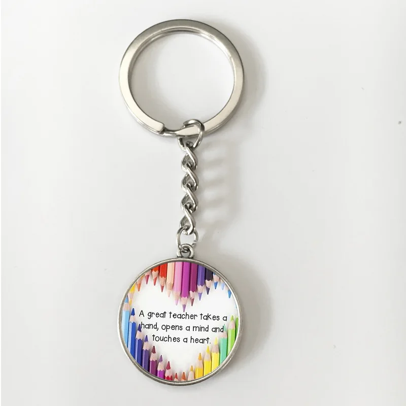 SUTEYI A great master takes a hand opens mind and Round glass long chain keychain Teacher's Day gifts Pendant jewelry | Украшения и