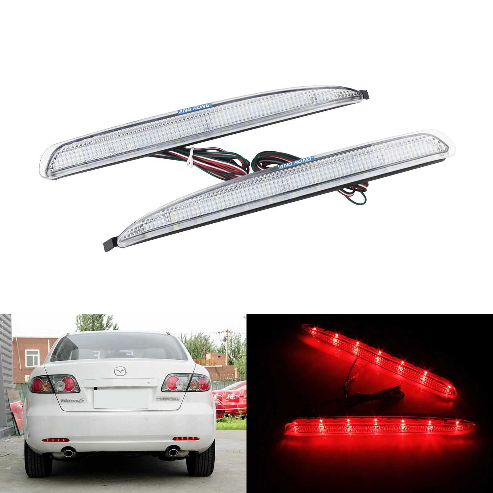 ANGRONG LED Rear Bumper Reflector ReverseTail Stop Brake Light Lamp For Mazda 6 Mazdaspeed6
ANGRONG LED Rear Bumper Reflector ReverseTail Stop Brake Light Lamp For Mazda 6 Mazdaspeed6