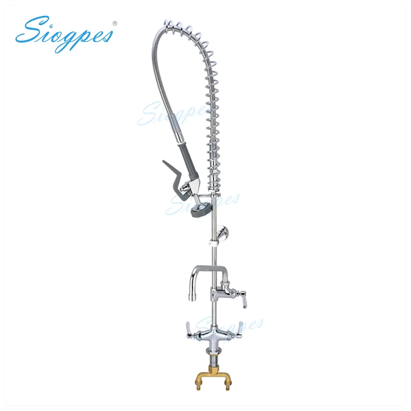 Solid Brass 4" Deck Mounted 102mm Industrial Kitchen Pre Rinse Faucet with Add-on Pot Filler & Spray Valve for Construction
Solid Brass 4" Deck Mounted 102mm Industrial Kitchen Pre Rinse Faucet with Add-on Pot Filler & Spray Valve for Construction