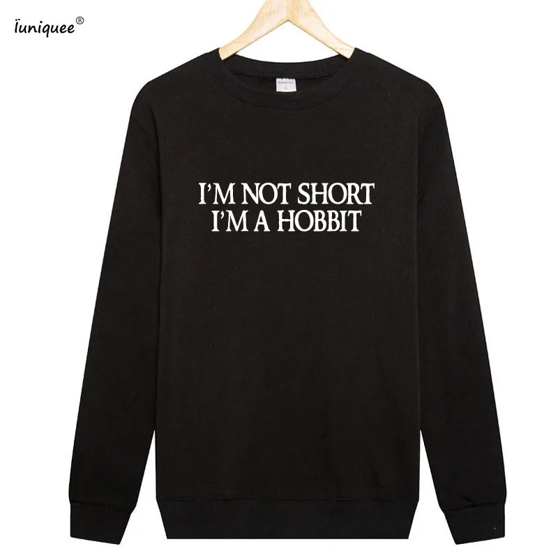 Толстовка с надписью Hobbit I'm Not Short A Женская хлопковая толстовка забавным