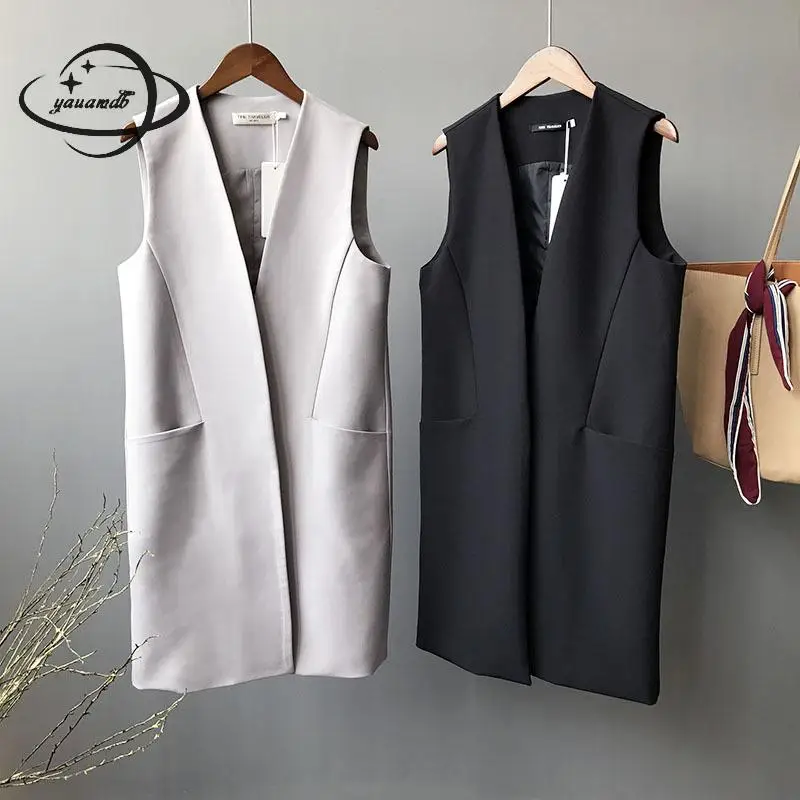 Yauamdb Women Vests Spring Autumn S-xl Female Waistcoats Solid Clothing V Collar Loose Pockets Ladies Office Work Clothes Ly67 
Yauamdb Women Vests Spring Autumn S-xl Female Waistcoats Solid Clothing V Collar Loose Pockets Ladies Office Work Clothes Ly67