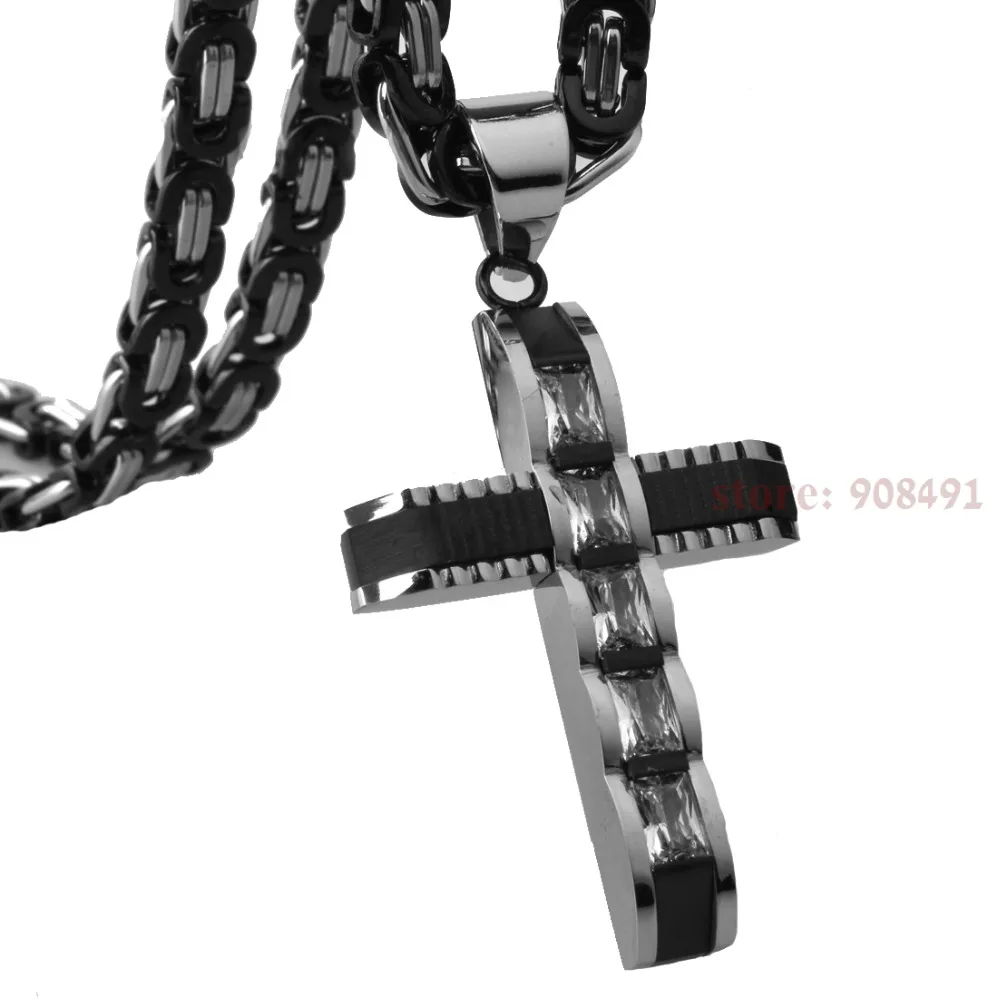Brand New Mens Silver Black Stainless Steel Zircon Cross Pendant Necklace 18-40"
Brand New Mens Silver Black Stainless Steel Zircon Cross Pendant Necklace 18-40"