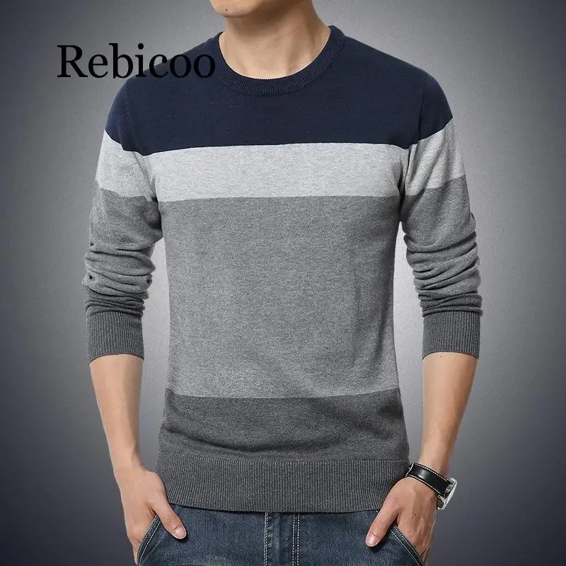 2019 Spring Autumn Casual Men's Sweater O-Neck Striped Slim Fit Knittwear Mens Sweaters Pullovers Pullover Men Pull Homme
2019 Spring Autumn Casual Men's Sweater O-Neck Striped Slim Fit Knittwear Mens Sweaters Pullovers Pullover Men Pull Homme