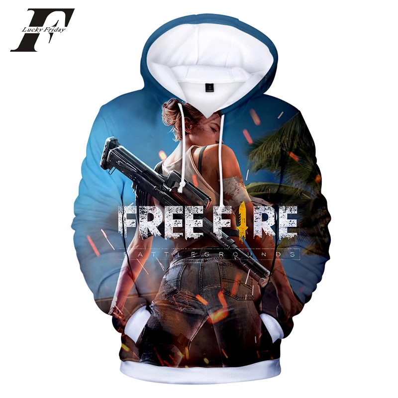 LUCKYFRIDAYF 2018 Free Fire Shooting Game 3D толстовки Модные осенние теплые с длинными рукавами для
