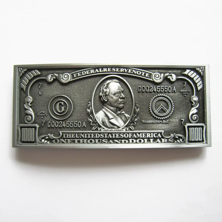 New Jeansfriend Vintage Real Size 1000 Dollar Bill Money Belt Buckle Gurtelschnalle Boucle de ceinture Free Shipping
New Jeansfriend Vintage Real Size 1000 Dollar Bill Money Belt Buckle Gurtelschnalle Boucle de ceinture Free Shipping
