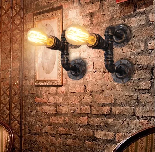 Retro Loft Style Water Pipe Lamp Industrial Vintage Wall Light Fixtures LED Edison Wall Sconce Home Decor Lighting Luminaire
Retro Loft Style Water Pipe Lamp Industrial Vintage Wall Light Fixtures LED Edison Wall Sconce Home Decor Lighting Luminaire