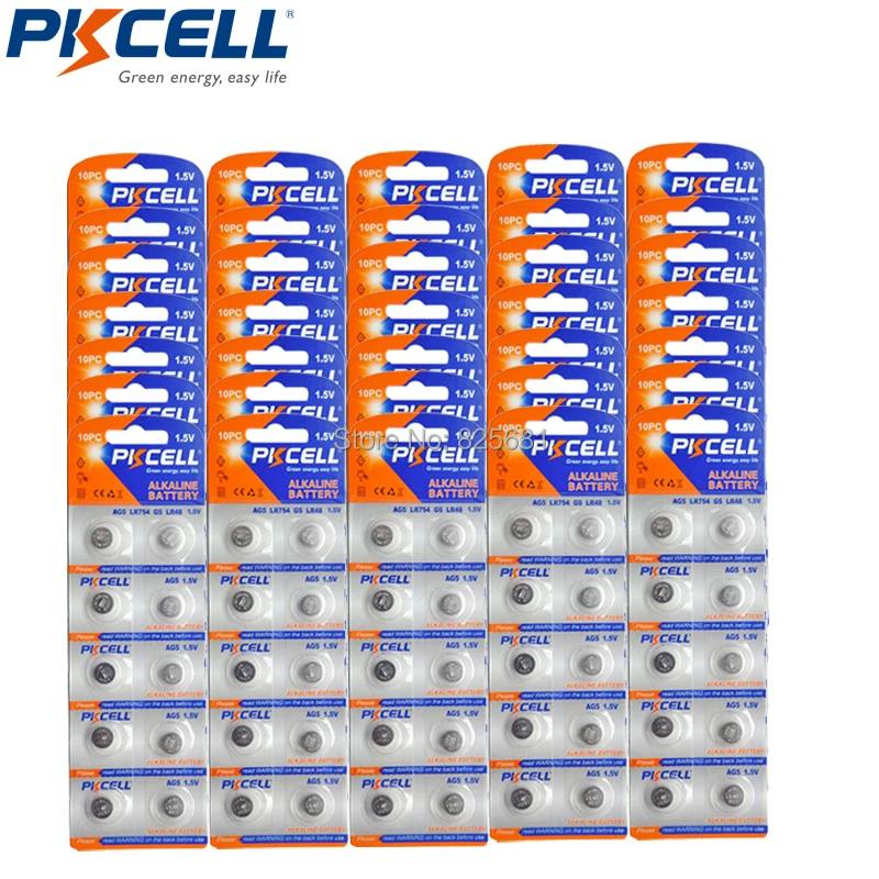 500Pcs/5Pack AG5 PKCELL Alkaline Button Coin Batteries LR48 193 754 1.5V 60mAh for Bullets Watches Calculators Remote Controls
500Pcs/5Pack AG5 PKCELL Alkaline Button Coin Batteries LR48 193 754 1.5V 60mAh for Bullets Watches Calculators Remote Controls