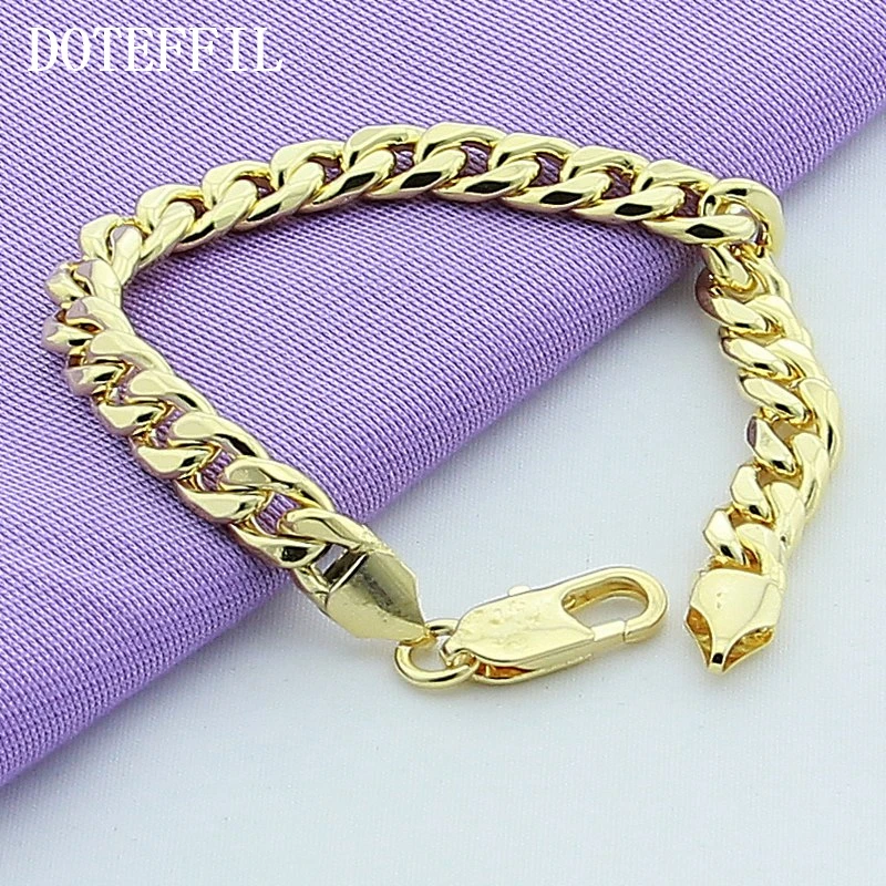 DOTEFFIL 24K Gold 8mm Sideways Chain Bracelet for Men Fashion Domineering Jewelry
DOTEFFIL 24K Gold 8mm Sideways Chain Bracelet for Men Fashion Domineering Jewelry