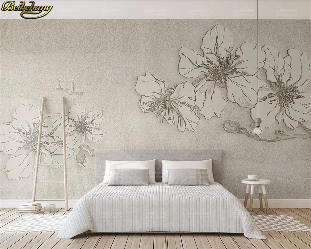 

beibehang Custom wallpaper mural 3d embossed flowers beige texture simple TV background wall papers home decor papel de parede