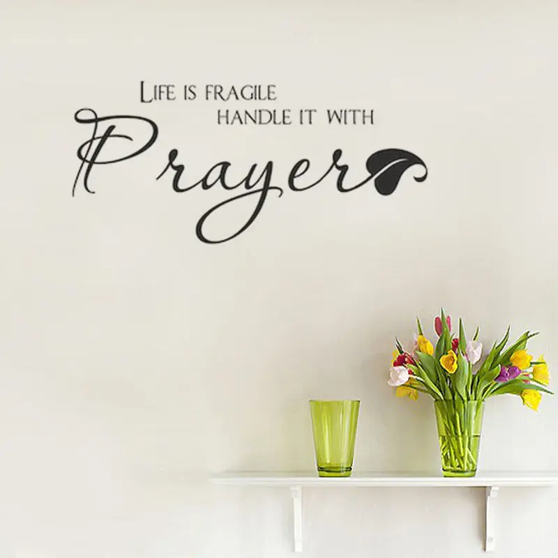 Removable Vinyl Life Is Fragile Handle It With Prayer Wall Decal Quote Saying Christian Home Decor Words Mural YO-164
Removable Vinyl Life Is Fragile Handle It With Prayer Wall Decal Quote Saying Christian Home Decor Words Mural YO-164