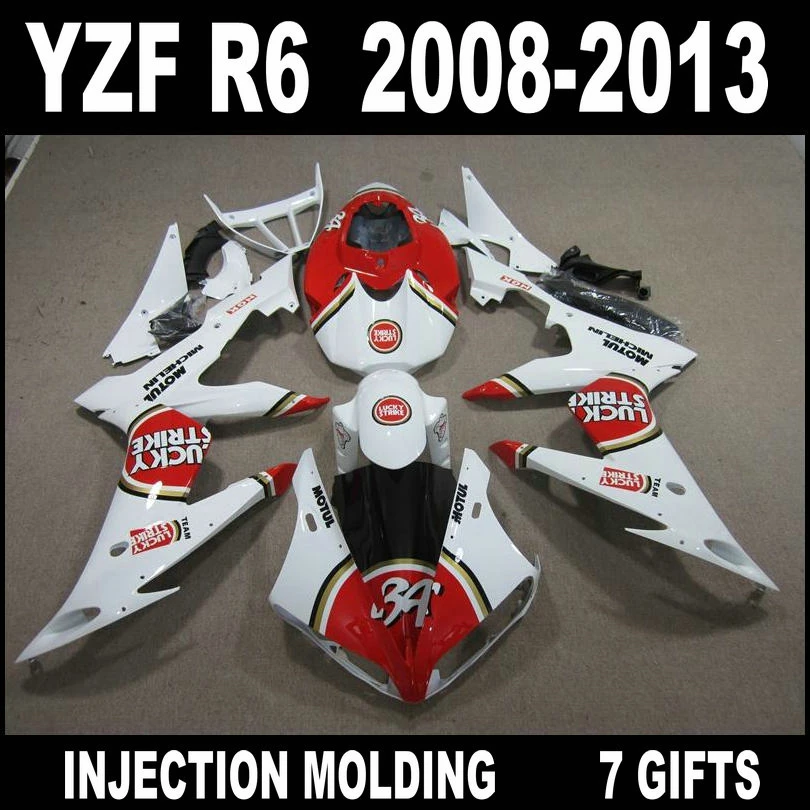 Высококачественные детали для YZF R6 2008 2009 2010 2013 Новые Красные Белые Черные