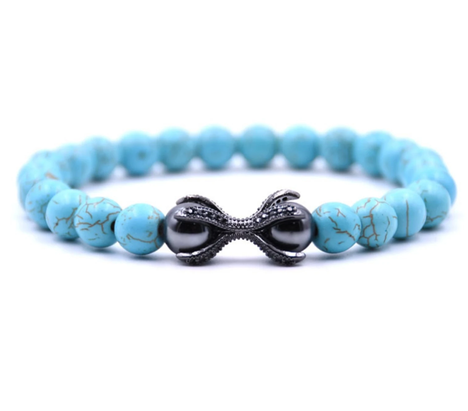 Fashion Brand 8mm White Stone Blue Emperor Stone Beads Bracelet Micro Pave CZ Eagle Claw Charm Bracelet Men Women Jewelry Lol
Fashion Brand 8mm White Stone Blue Emperor Stone Beads Bracelet Micro Pave CZ Eagle Claw Charm Bracelet Men Women Jewelry Lol