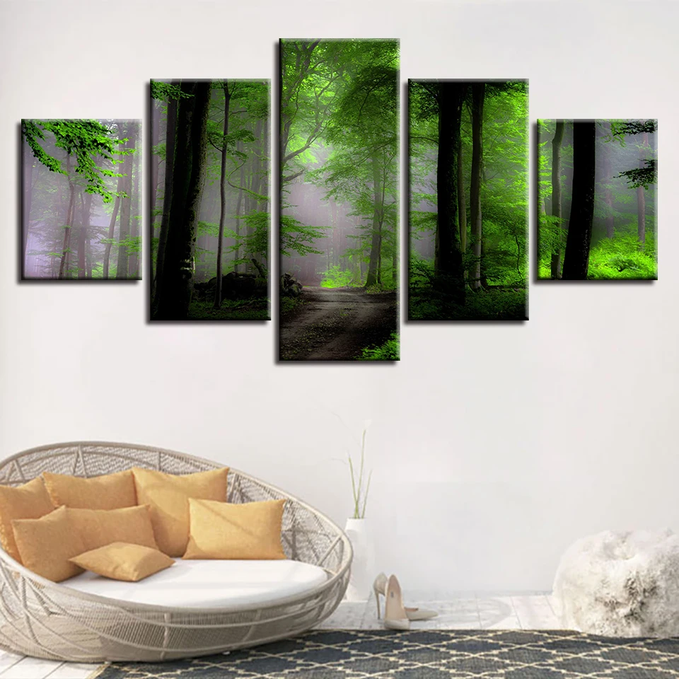 Frames Modular Poster Paintings Printing 5 Pieces Green Forest Path Natural Landscape Canvas Pictures Decor Living Room Wall Art
Frames Modular Poster Paintings Printing 5 Pieces Green Forest Path Natural Landscape Canvas Pictures Decor Living Room Wall Art