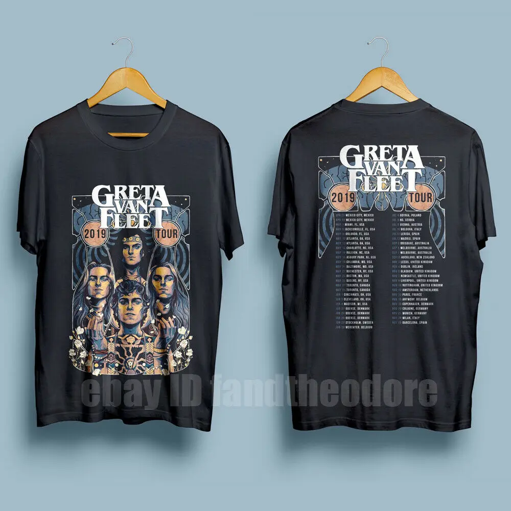 Greta Van Fleet March of the Peace Army Tour 2019 мужская футболка размера S XXL приталенная для взрослых