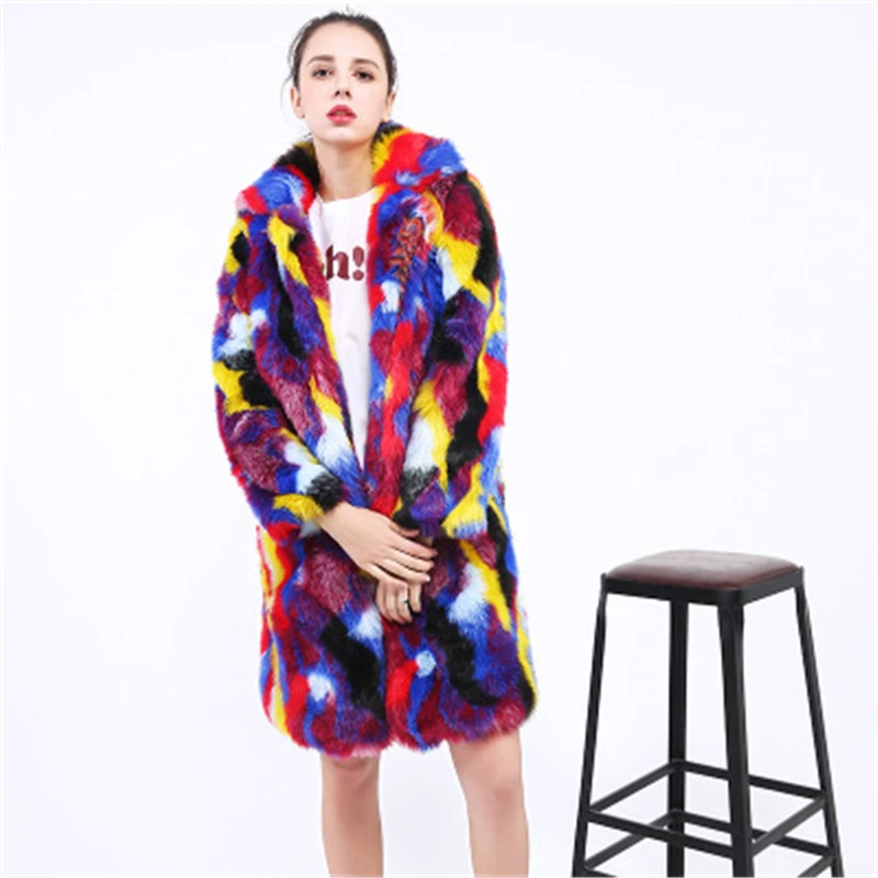 Patchwork Elegant Women's Faux Fur Coat Women Autumn Winter Warm Soft Fur Jacket Female Plush Overcoat Casual OuterwearJ914
Patchwork Elegant Women's Faux Fur Coat Women Autumn Winter Warm Soft Fur Jacket Female Plush Overcoat Casual OuterwearJ914