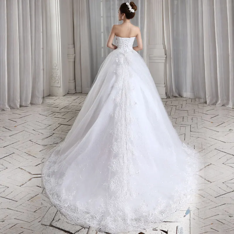 s Stock 2016 New Plus size women bridal gown wedding dress train tube top rhinestone fashion sexy
s Stock 2016 New Plus size women bridal gown wedding dress train tube top rhinestone fashion sexy