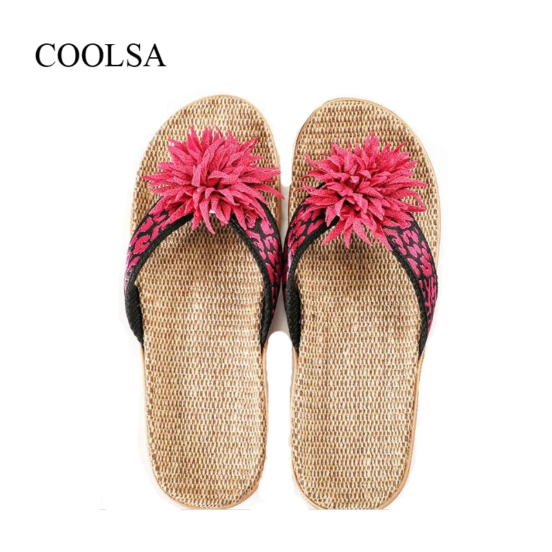 COOLSA Women's EVA Floral Home Wooden Floor Linen Flip Flops Ladies Resort Hotel Natural Flax Slippers Bathroom Flat Slides Hot
COOLSA Women's EVA Floral Home Wooden Floor Linen Flip Flops Ladies Resort Hotel Natural Flax Slippers Bathroom Flat Slides Hot