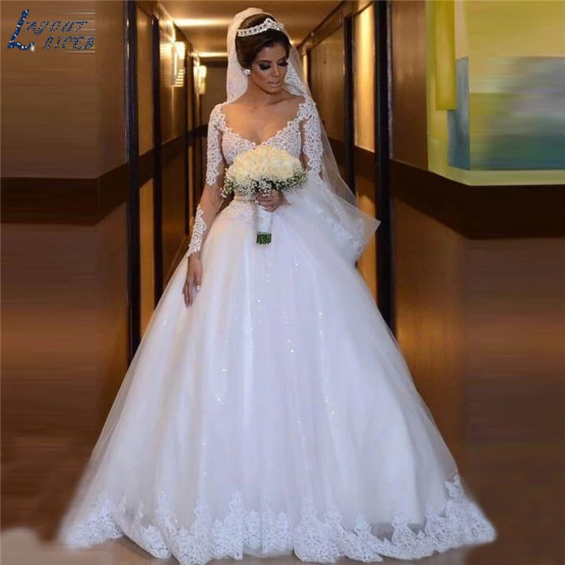 ZL1056 Wedding Dress 2019 Shining Long Sleeve Lace wedding gowns vestido de noiva robe de mariee vestidos de festa Bride Dress
ZL1056 Wedding Dress 2019 Shining Long Sleeve Lace wedding gowns vestido de noiva robe de mariee vestidos de festa Bride Dress
