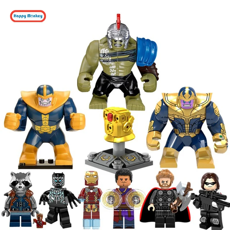 Игрушки Супер Герои Legoinglys Avengers3 Бесконечная война groot ракета из енота Thanos Thor