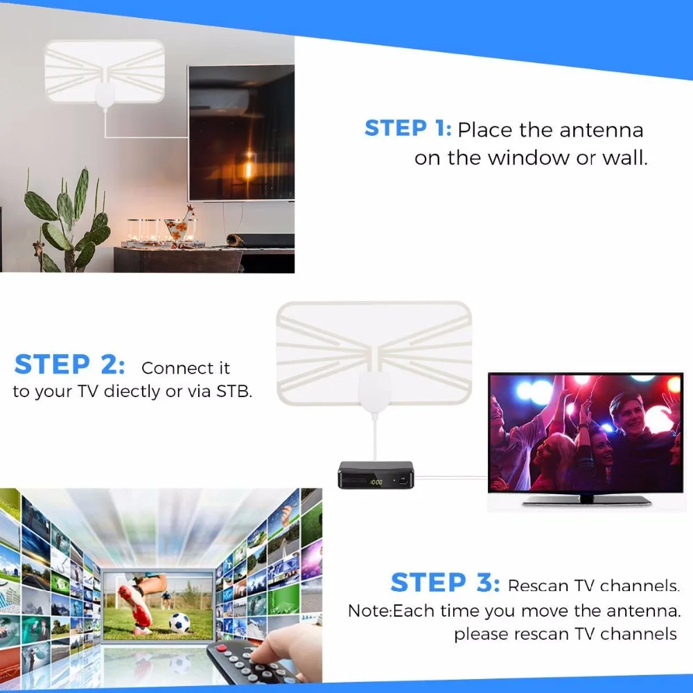 4K 1080P Indoor HD Digital TV Antenna 50miles HDTV Transparent Antena DVB-T VHF UHF ATSC Signal Receiver TV Aerial 
4K 1080P Indoor HD Digital TV Antenna 50miles HDTV Transparent Antena DVB-T VHF UHF ATSC Signal Receiver TV Aerial