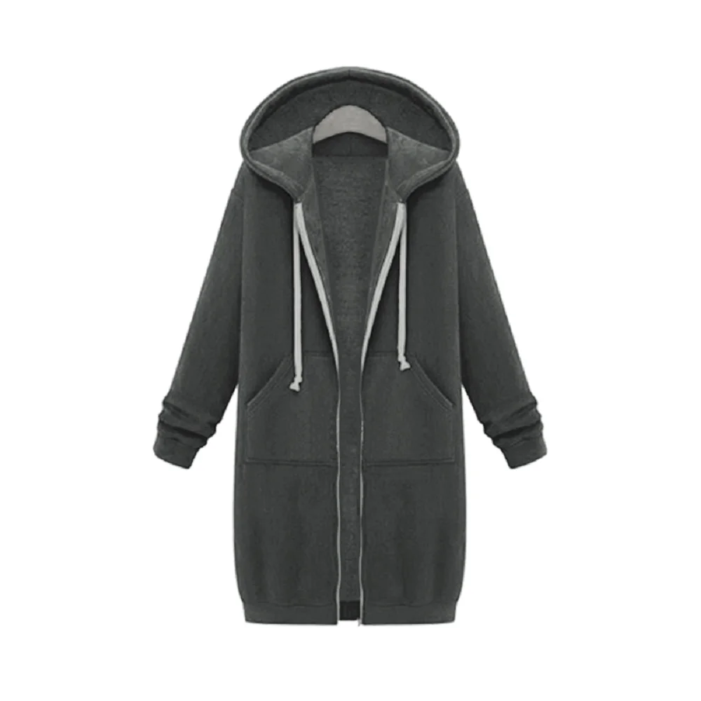 Full Sleeve Pockets Hoodies Causal Autumn Winter Coat Long Solid Outwear Zip Up Hooded Women Jacket Plus Size S-5XL
Full Sleeve Pockets Hoodies Causal Autumn Winter Coat Long Solid Outwear Zip Up Hooded Women Jacket Plus Size S-5XL