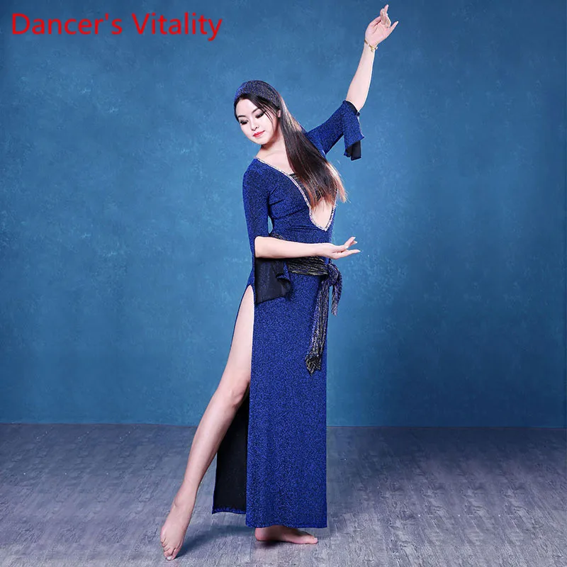 Women Belly Dance Dress Long sleeves Sexy Split ends Belly 3pcs Dress + scarf+ waist towe For female Dancers Performance Costume
Women Belly Dance Dress Long sleeves Sexy Split ends Belly 3pcs Dress + scarf+ waist towe For female Dancers Performance Costume