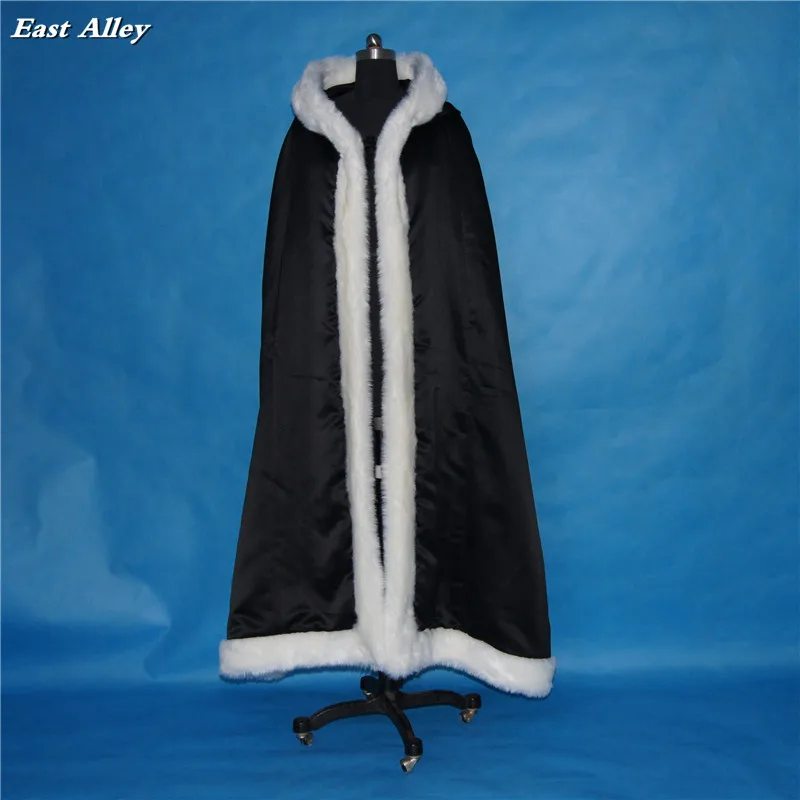 Black Fur trim satin cloak bridal coat shawl wrap renaissance wedding medieval cape cover up
Black Fur trim satin cloak bridal coat shawl wrap renaissance wedding medieval cape cover up