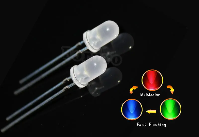 100pcs 5mm Round Fast Flashing LED Diode Flash RGB Color matte Light-Emitting Diode Changing Blinking Transparent Multicolor
100pcs 5mm Round Fast Flashing LED Diode Flash RGB Color matte Light-Emitting Diode Changing Blinking Transparent Multicolor
